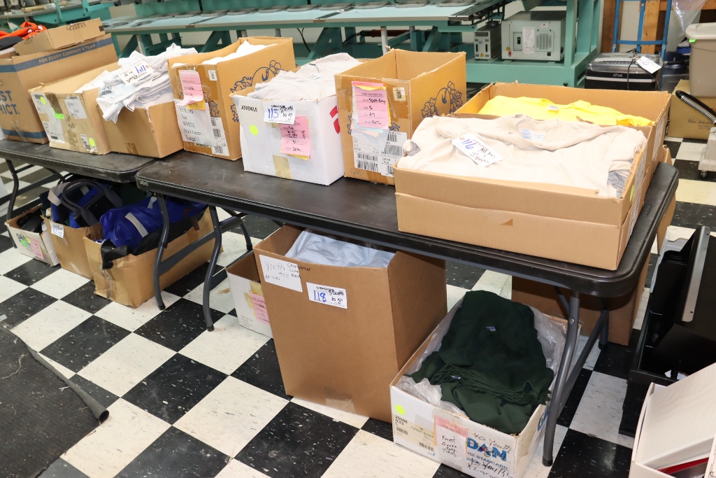 Item Image for Jym Bag Co. has decided to liquidate these assets in an online auction. Highlights to include: 2 Tajima TME-DC912 electronic 12 head 9 stitch embroidery machines, Riley Hopkin screen press, Black Body conveyor dryer, Impulse foot sealers