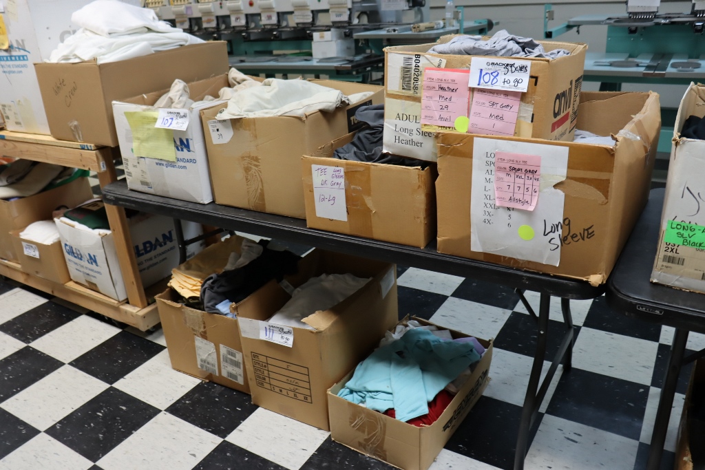 Item Image for Jym Bag Co. has decided to liquidate these assets in an online auction. Highlights to include: 2 Tajima TME-DC912 electronic 12 head 9 stitch embroidery machines, Riley Hopkin screen press, Black Body conveyor dryer, Impulse foot sealers