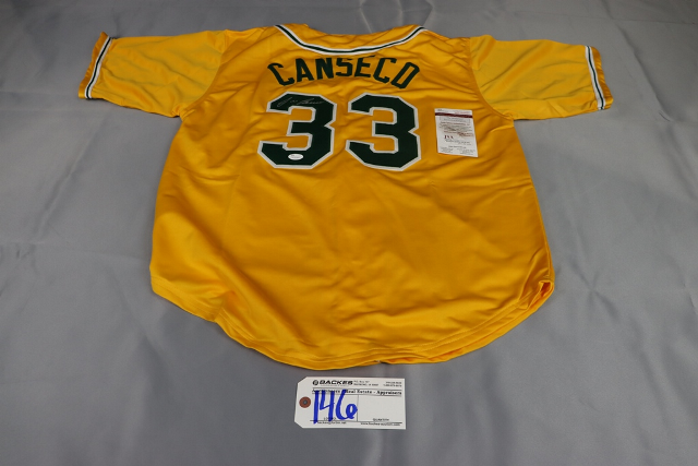 Jose Canseco Signed Oakland A's Yellow T/B Majestic Rep Jersey w/88 MVP (SS COA)