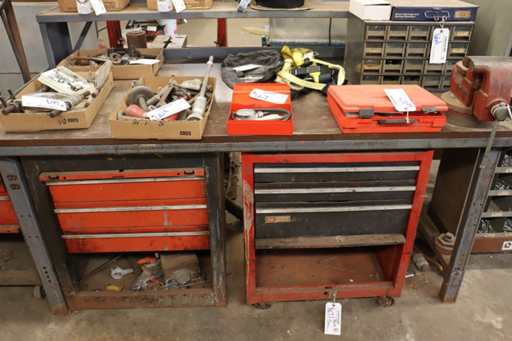 Sold at Auction: VINTAGE WOOD TOOL BOX & CARVING TOOLS