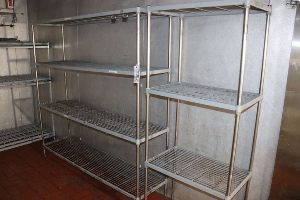 Regency 18 x 60 x 74 Wire Shelving Unit with 118 Yellow Bins