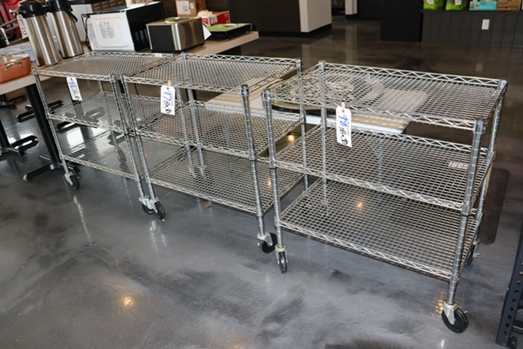 Regency 12 x 60 x 74 Wire Shelving Unit with 88 Yellow Bins