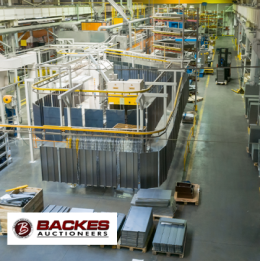 Image for Ariel shot inside of a industrial machine shop